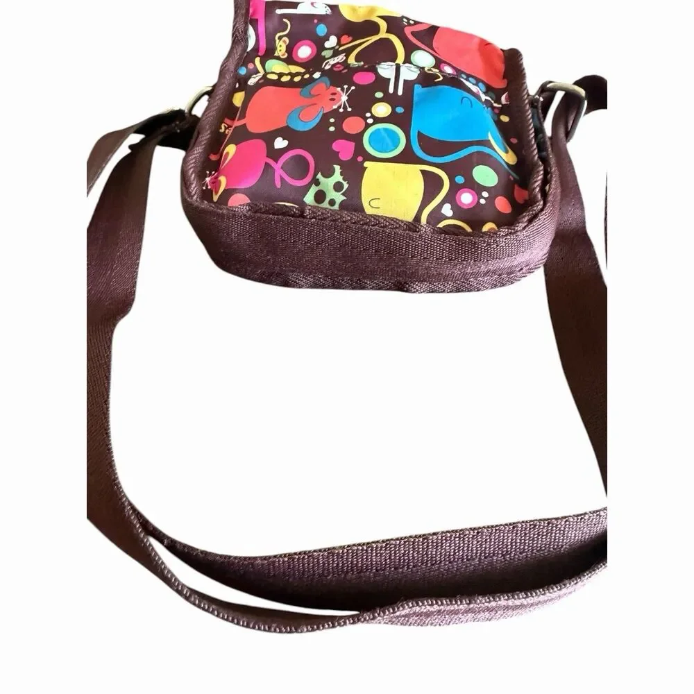 LeSportsac Crossbody & Shoulder Bag Multicolor Mouse Rat Print Zipper Pockets - Picture 12 of 16